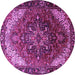 Round Persian Purple Traditional Rug, tr1881pur