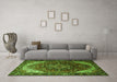 Machine Washable Persian Green Traditional Area Rugs in a Living Room,, wshtr1881grn