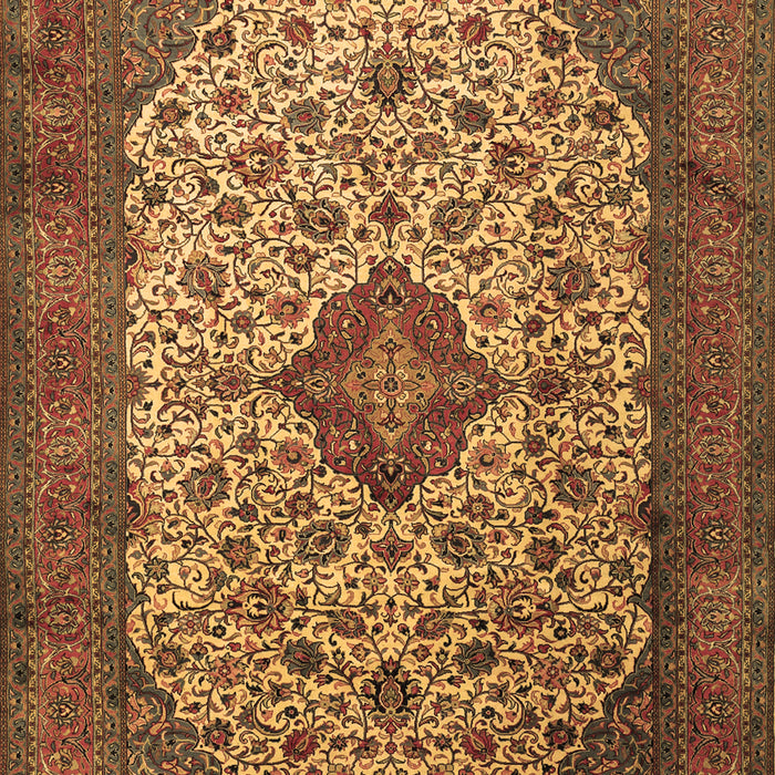 Machine Washable Medallion Brown Traditional Rug, wshtr1882brn