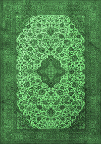 Medallion Emerald Green Traditional Rug, tr1882emgrn