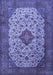 Machine Washable Medallion Blue Traditional Rug, wshtr1882blu