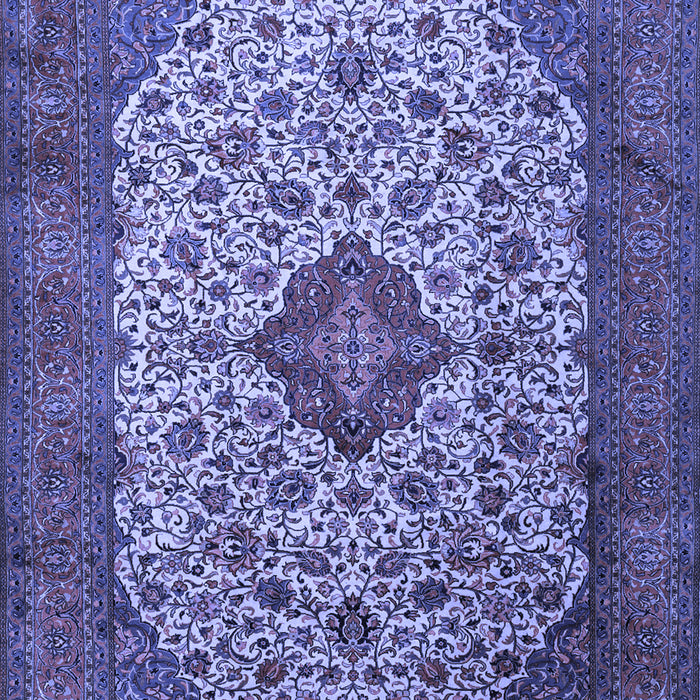 Machine Washable Medallion Blue Traditional Rug, wshtr1882blu