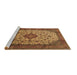 Sideview of Machine Washable Medallion Brown Traditional Rug, wshtr1882brn