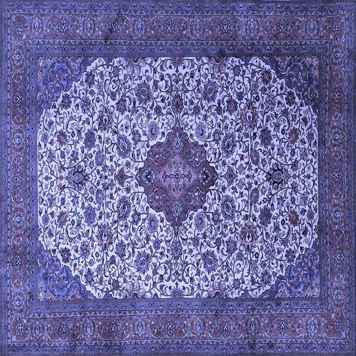 Square Medallion Blue Traditional Rug, tr1882blu