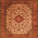 Serging Thickness of Medallion Orange Traditional Rug, tr1882org