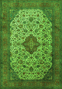 Medallion Green Traditional Rug, tr1882grn