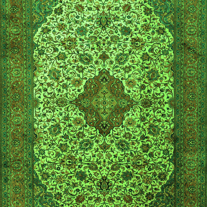 Medallion Green Traditional Rug, tr1882grn