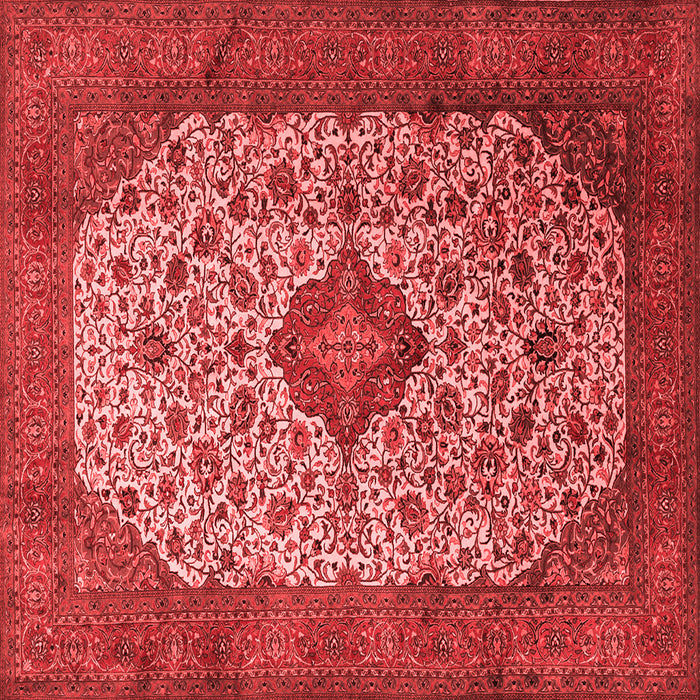 Machine Washable Medallion Red Traditional Rug, wshtr1882red