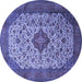 Round Medallion Blue Traditional Rug, tr1882blu