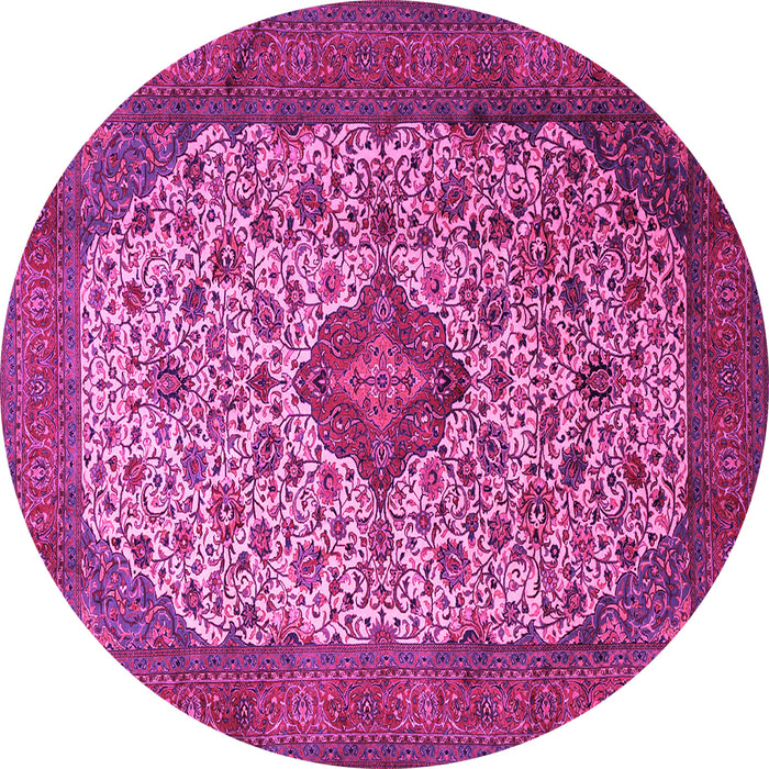 Round Medallion Pink Traditional Rug, tr1882pnk