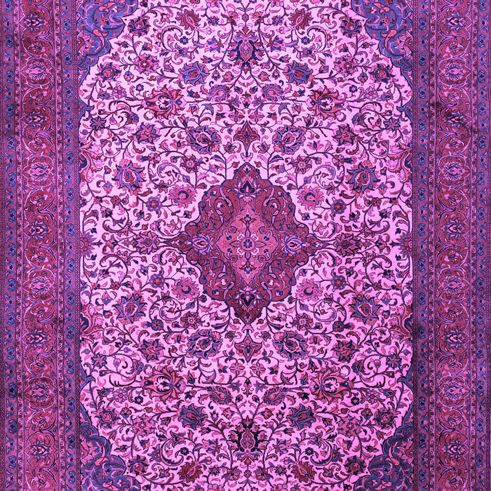 Machine Washable Medallion Purple Traditional Area Rugs, wshtr1882pur