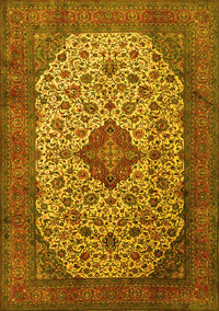 Medallion Yellow Traditional Rug, tr1882yw