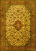 Medallion Yellow Traditional Rug, tr1882yw