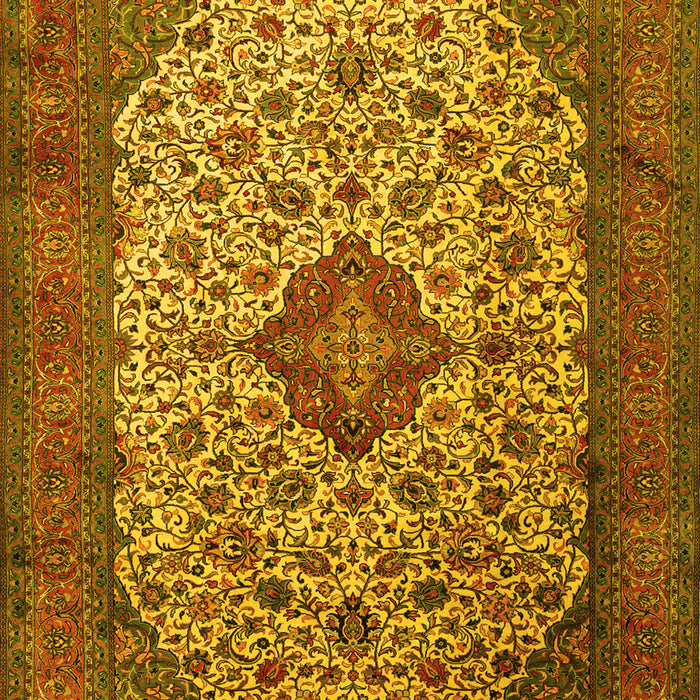 Medallion Yellow Traditional Rug, tr1882yw