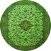 Machine Washable Medallion Green Traditional Area Rugs, wshtr1882grn