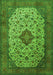 Serging Thickness of Machine Washable Medallion Green Traditional Area Rugs, wshtr1882grn