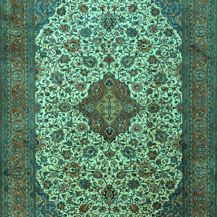 Medallion Turquoise Traditional Rug, tr1882turq