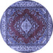 Round Medallion Blue Traditional Rug, tr1883blu