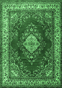 Medallion Emerald Green Traditional Rug, tr1883emgrn