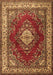 Machine Washable Medallion Brown Traditional Rug, wshtr1883brn