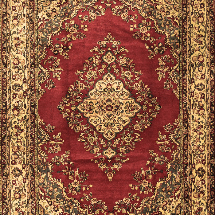Machine Washable Medallion Brown Traditional Rug, wshtr1883brn