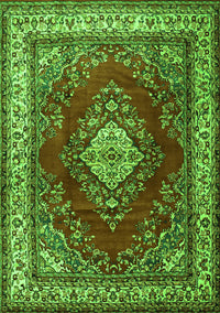 Medallion Green Traditional Rug, tr1883grn