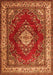 Medallion Orange Traditional Rug, tr1883org