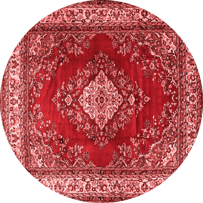 Machine Washable Medallion Red Traditional Rug, wshtr1883red