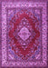 Machine Washable Medallion Purple Traditional Area Rugs, wshtr1883pur