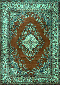 Medallion Turquoise Traditional Rug, tr1883turq