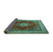 Sideview of Medallion Turquoise Traditional Rug, tr1883turq