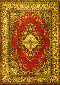 Medallion Yellow Traditional Rug, tr1883yw