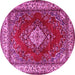 Round Medallion Pink Traditional Rug, tr1883pnk