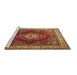 Sideview of Machine Washable Medallion Brown Traditional Rug, wshtr1883brn