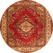 Square Medallion Orange Traditional Rug, tr1883org