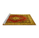 Sideview of Machine Washable Medallion Yellow Traditional Rug, wshtr1883yw