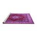 Sideview of Machine Washable Medallion Purple Traditional Area Rugs, wshtr1883pur