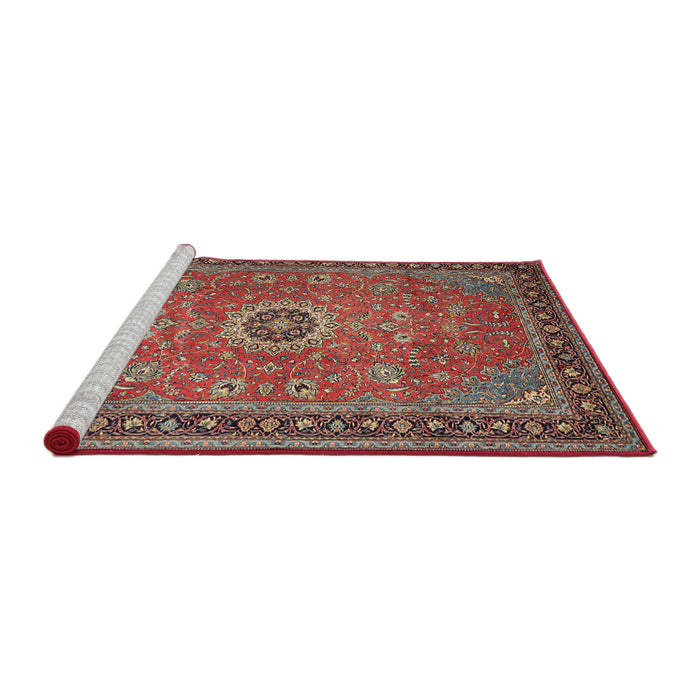 Sideview of Machine Washable Traditional Fire Brick Red Rug, wshtr1884