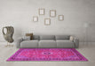 Machine Washable Persian Pink Traditional Rug in a Living Room, wshtr1884pnk