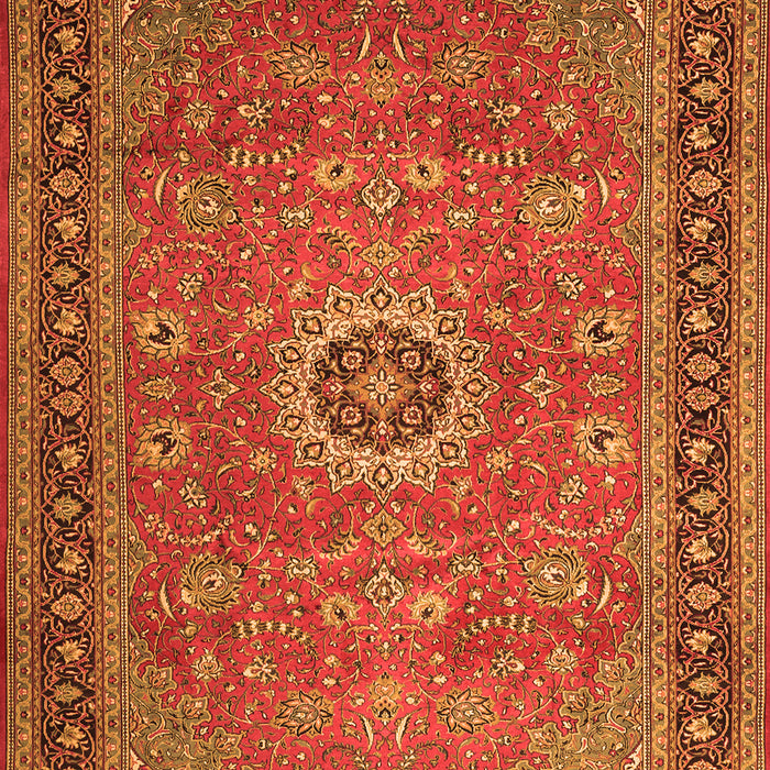 Serging Thickness of Machine Washable Persian Orange Traditional Area Rugs, wshtr1884org
