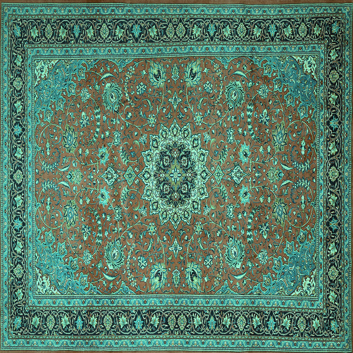 Square Persian Turquoise Traditional Rug, tr1884turq