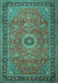 Machine Washable Persian Turquoise Traditional Area Rugs, wshtr1884turq