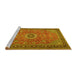 Sideview of Machine Washable Persian Yellow Traditional Rug, wshtr1884yw