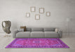 Machine Washable Persian Purple Traditional Area Rugs in a Living Room, wshtr1884pur