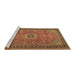 Sideview of Machine Washable Persian Brown Traditional Rug, wshtr1884brn