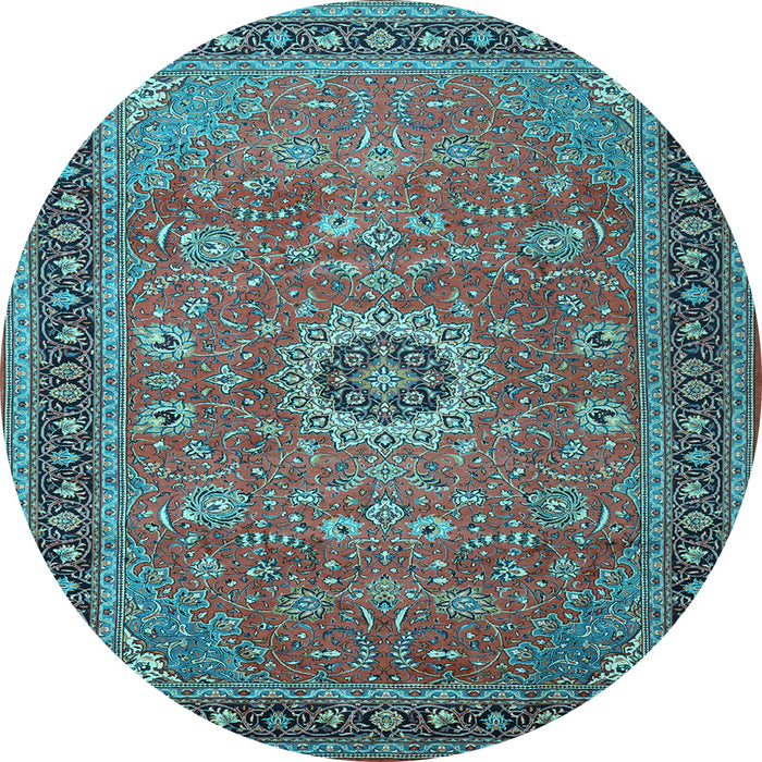 Round Persian Light Blue Traditional Rug, tr1884lblu