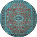 Round Persian Light Blue Traditional Rug, tr1884lblu