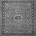 Round Machine Washable Persian Gray Traditional Rug, wshtr1884gry