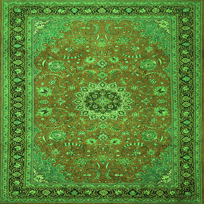 Serging Thickness of Persian Green Traditional Rug, tr1884grn