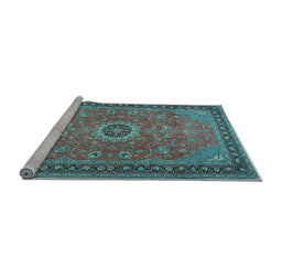 Sideview of Machine Washable Persian Light Blue Traditional Rug, wshtr1884lblu